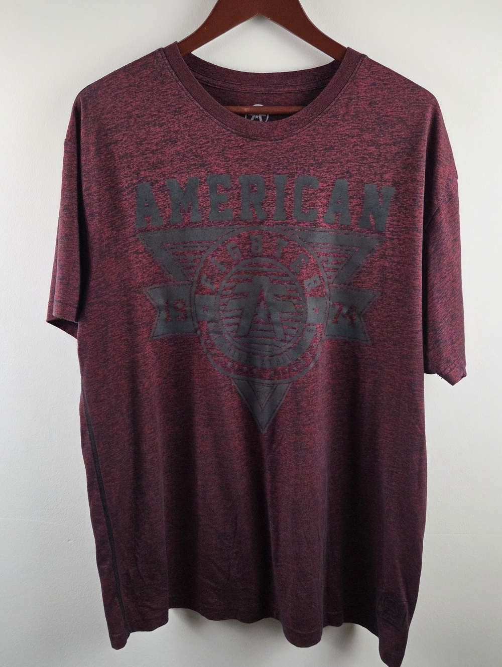 Buckle American Fighter T Shirt Mens 2XL Red Short Sleeve Graphic Print